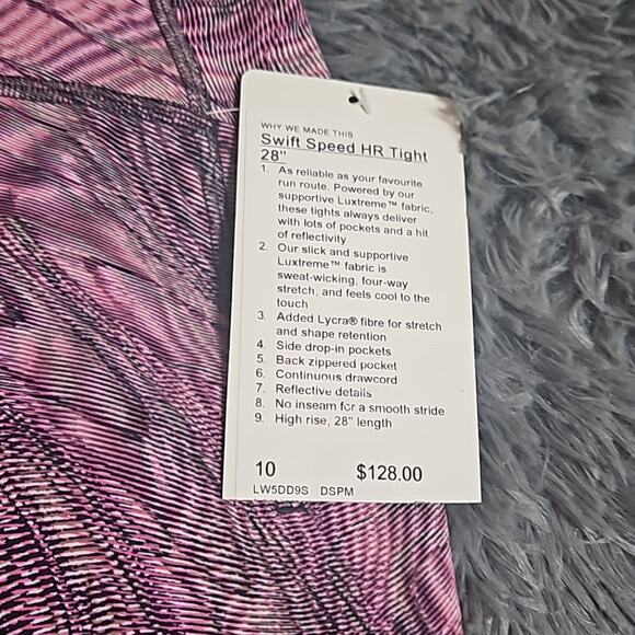 NWT Lululemon Speed HR Tight 28" Leggings in DSPM Sz 10 - Picture 4 of 8